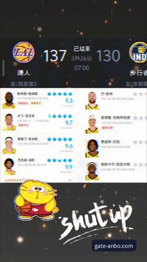 剖析湖人137-130胜步行者的3个关键数据与安博体育的观赛体验